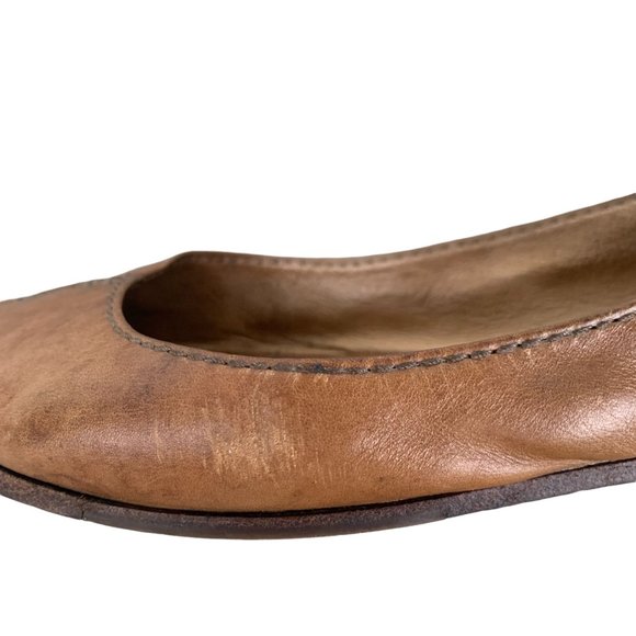 Frye Women's Carson Ballet Leather Flats in Tan Brown Size 8M - Picture 6 of 11